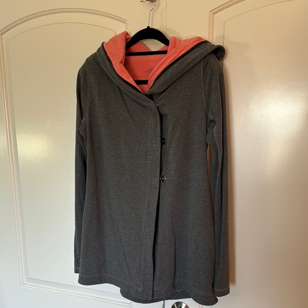 Lululemon Gray Hooded Jacket with Pink Lining